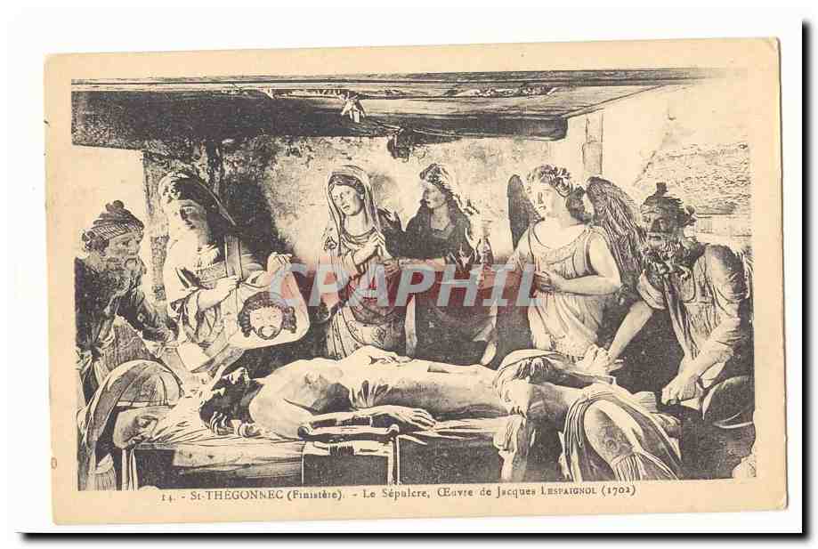 St Thegonnec CPA Le sepulcre oeuvre de Jacques Lespaignol (1702)