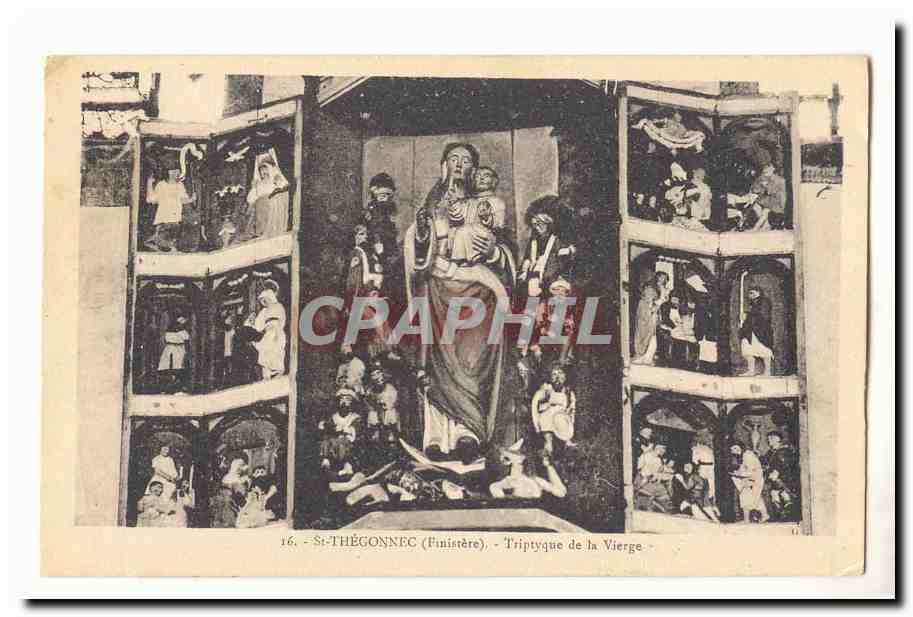St Thegonnec CPA Le sepulcre Tryptique de la vierge