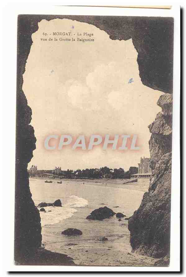 Morgat CPA La plage vue de la grotte la Baignoire