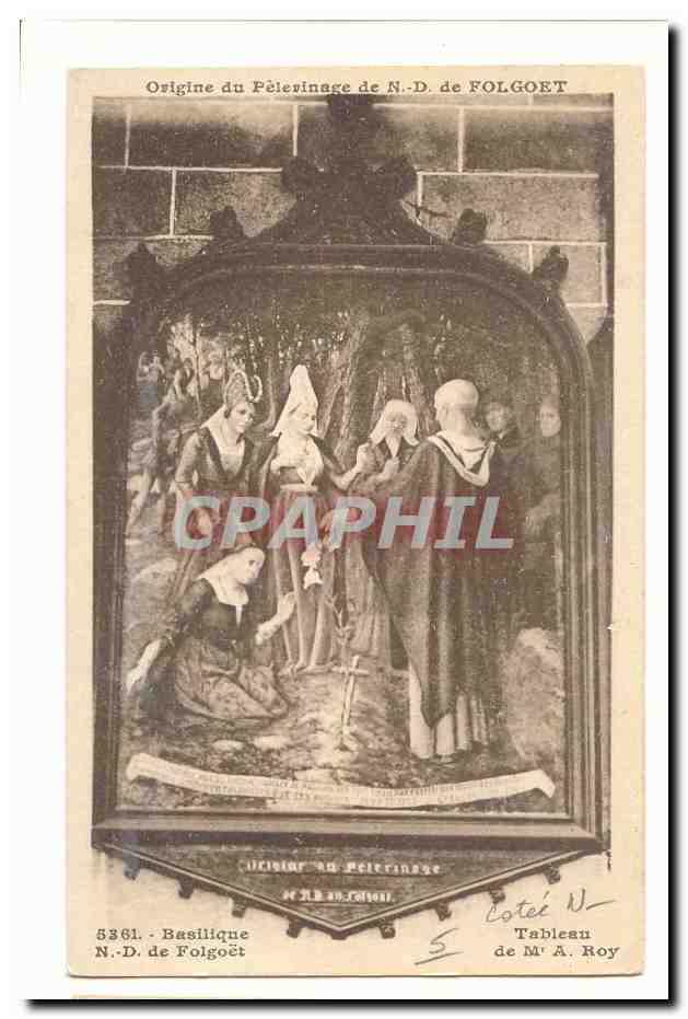CPA Basilique ND de Folgoet Tableau de Mr A roy