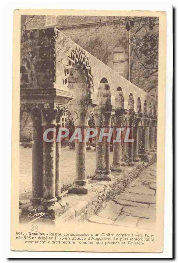 Daoulas CPA Restes considerables d'un cloitre construit vers l'annee 515 et erige en 1175 en abbaye d'Augustins 