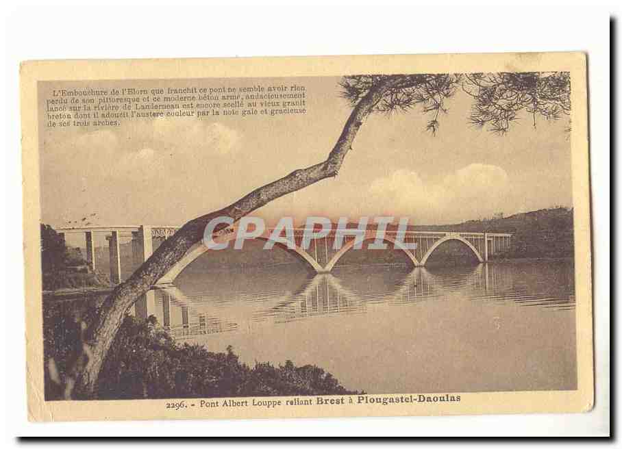 Pont Albert Louppe reliant Brest a Plougastel Daoulas CPA