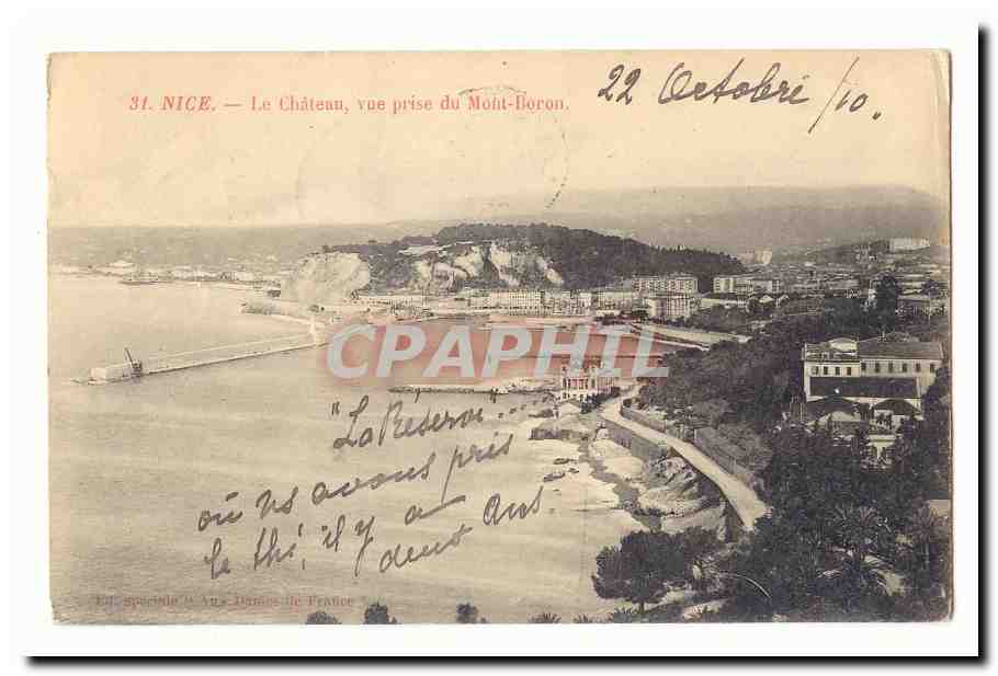 Nice CPA Le chateau vue prise du Mont Boron