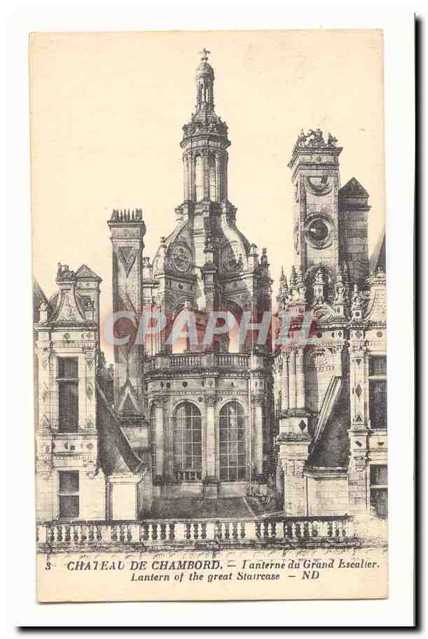 Chateau de Chambord CPA Lanterne du grand escalier
