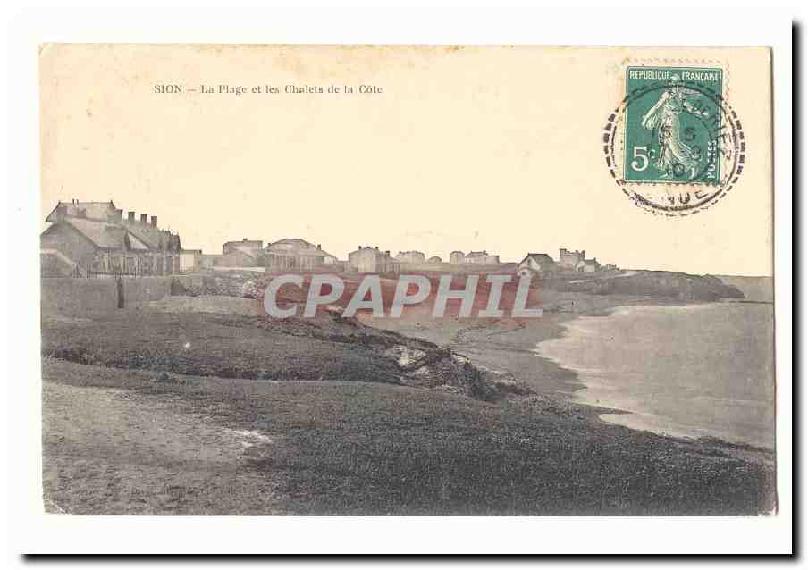 Sion CPA La plage et les chalets de la cote