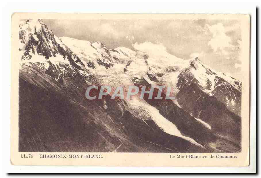 Chamonix-Mont-Blanc — Vue du Mont-Blanc depuis Chamonix — LL.74