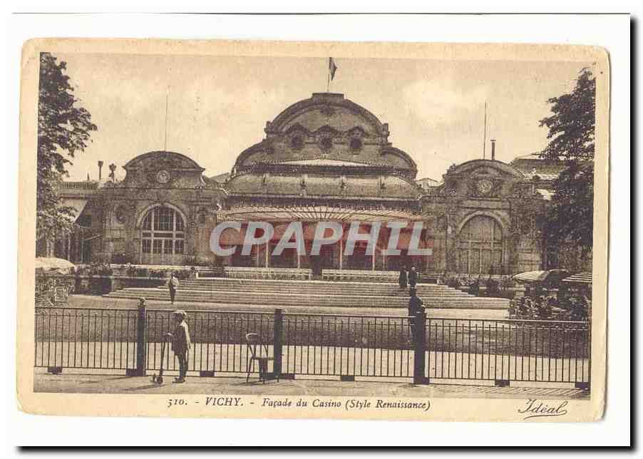 Vichy CPA Facade du casino (style Renaissance)