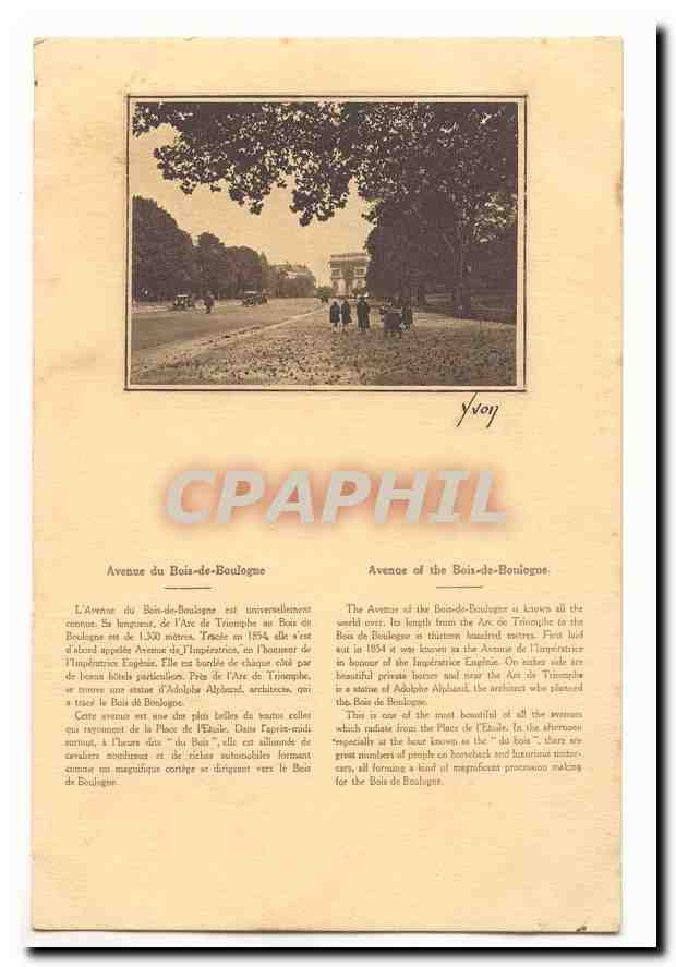 Paris (16eme) CPA Avenue du bois de Boulogne (arce de triomphe)