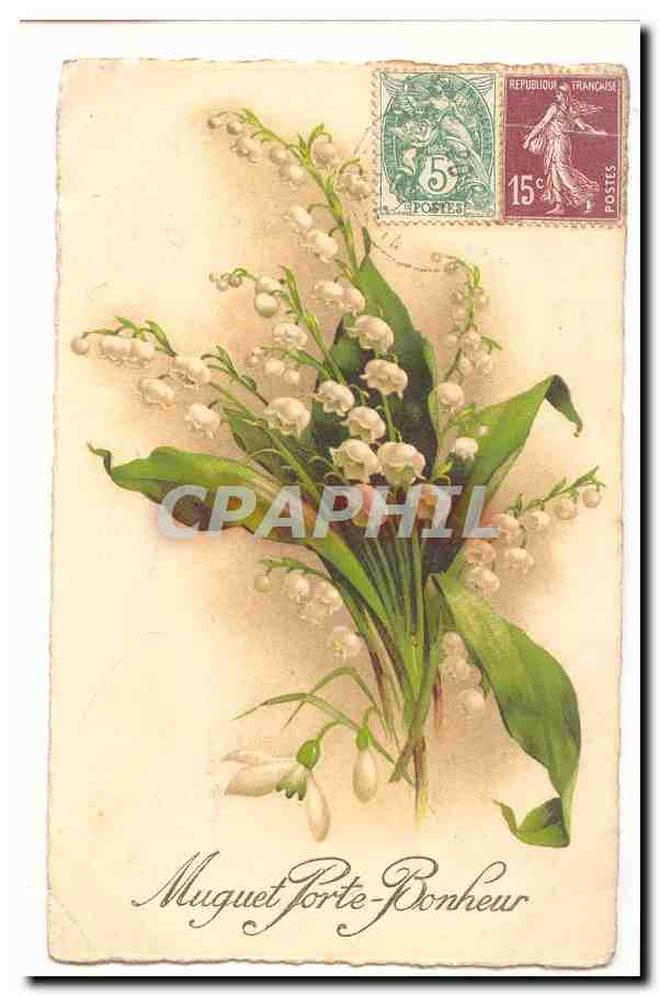 CPA Muguet Porte bonheur