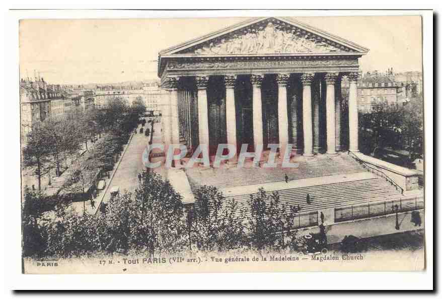 Paris (8eme) CPA Vue generale de la Madeleine