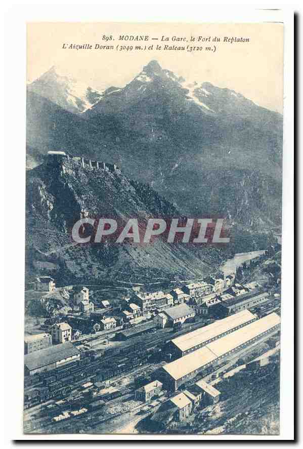 Modane — La Gare, le Fort du Réplaton — vue aérienne