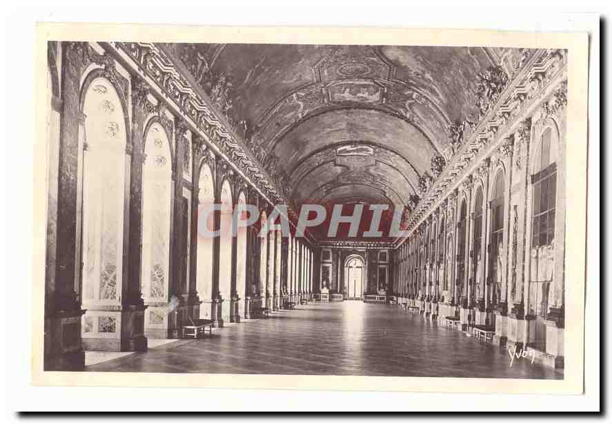Versailles CPA Galerie des glaces Salle de la signature de la paix (juin 1919)
