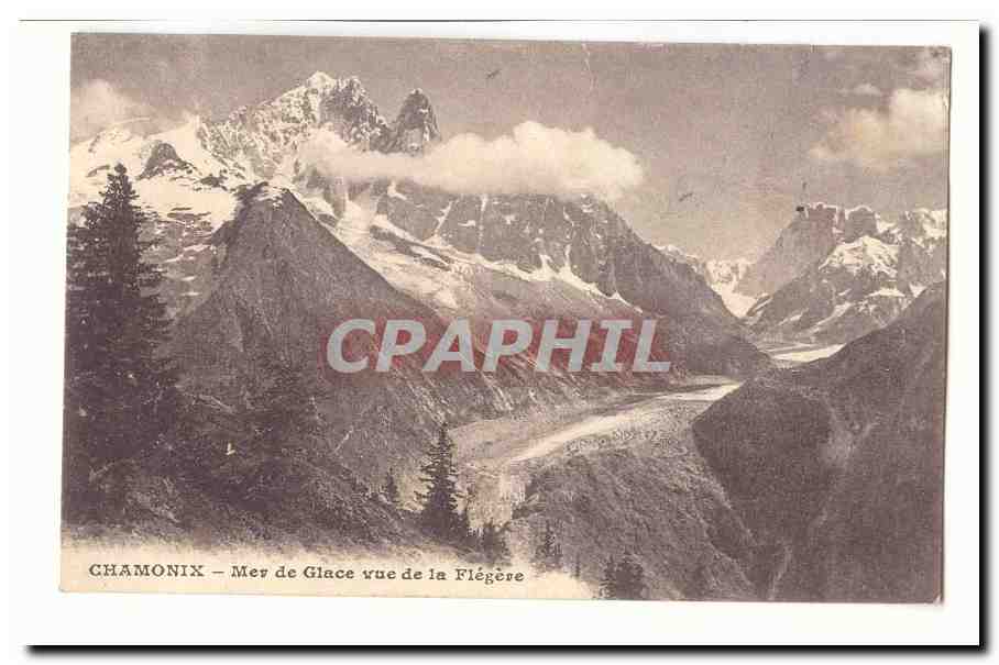 Chamonix CPA Mer de glace vue de la Flegese
