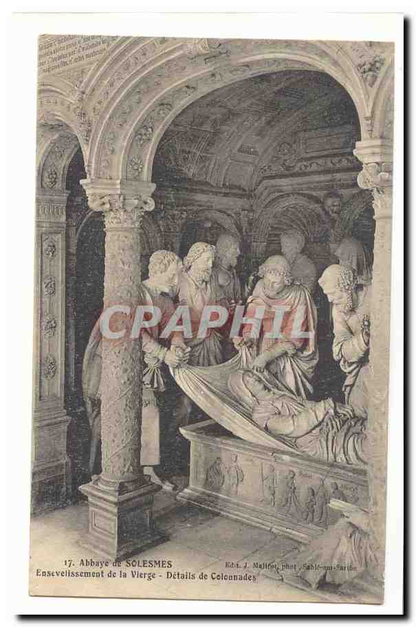 CPA Abbaye de Solesmes Ensevelissement de la Vierge Details de Colconade