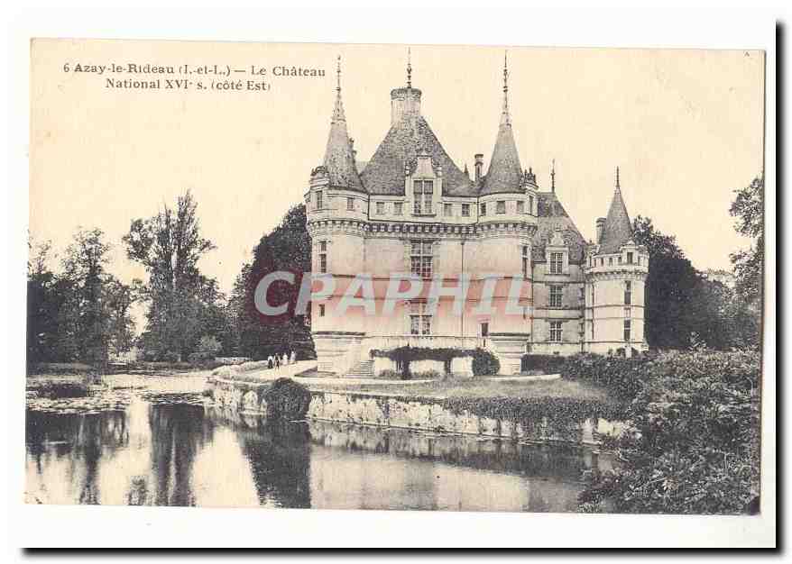 Azay le Rideau CPA Le chateau national 16eme (cote Est)