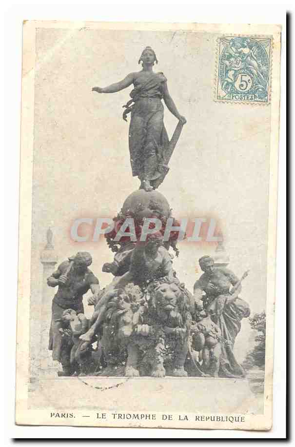 Paris (3eme) CPA Le tromphe de la Republique (lion)