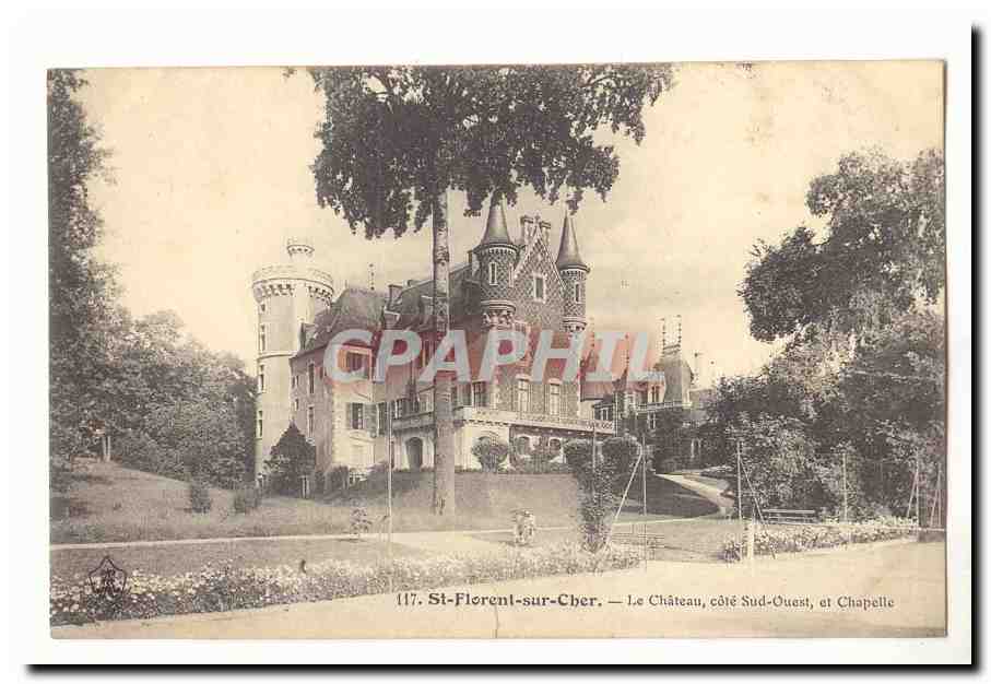 St Florent sur Cher CPA Le chateau cote Sud ouest et chapelle
