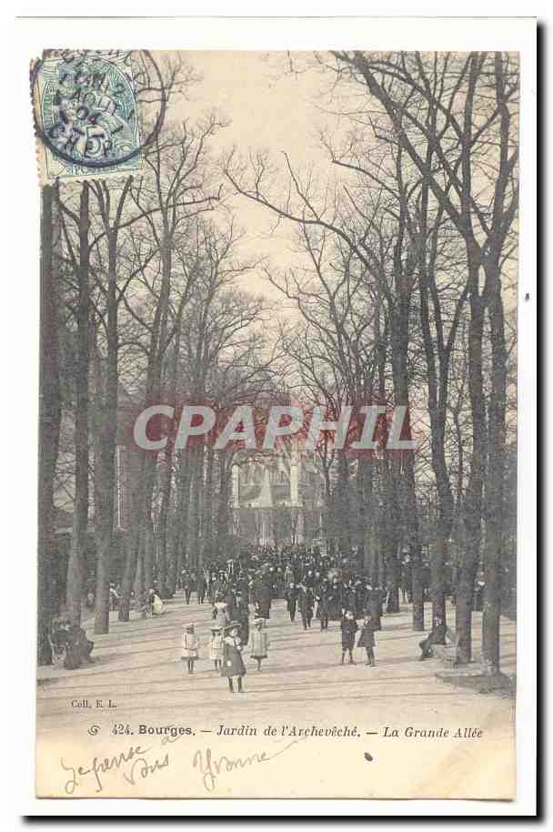 Bourges CPA Jardin de l'archeveche La grande allee