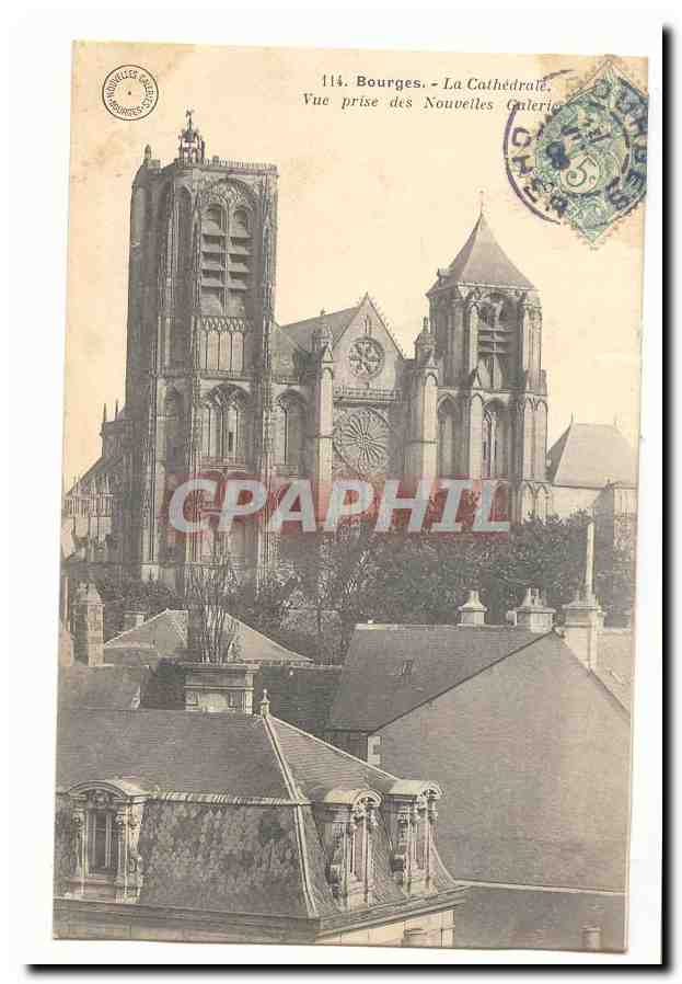 Bourges CPA La cathedrale Vue prise des Nouvelles Galeries