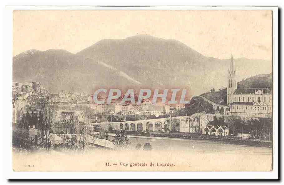 Lourdes CPA Vue generale
