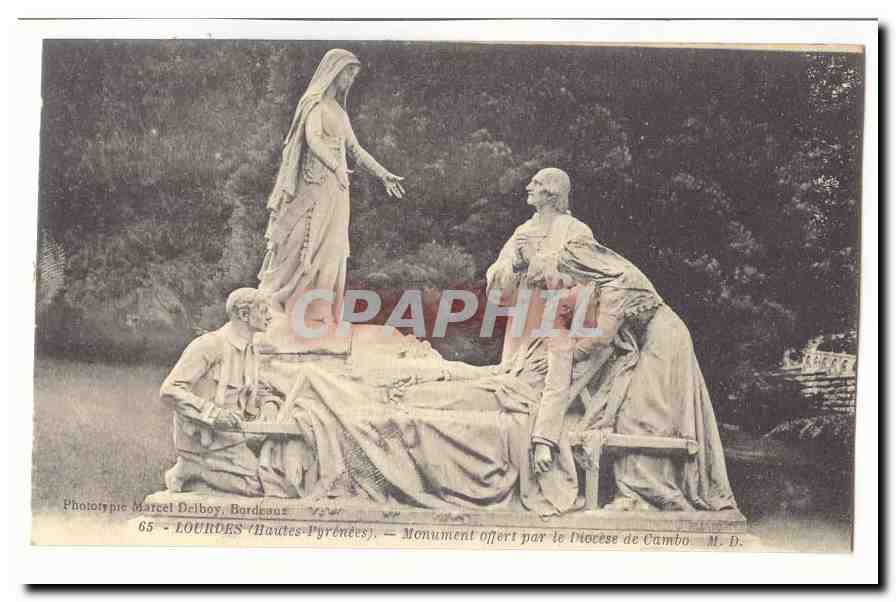 Lourdes CPA Monument offert par le Diocese de Cambo