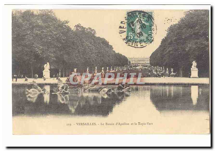 Versailles CPA Le bassin d'Apollon et le tapis vert