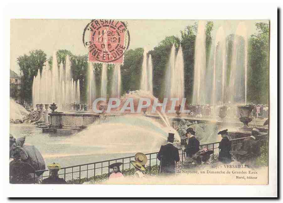 Versailles CPA Le bassin de Neptune un dimanche de Grandes Eaux