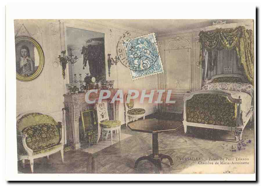 Versailles CPA Palais du Petit Trianon Chambre de MArie Antoinette