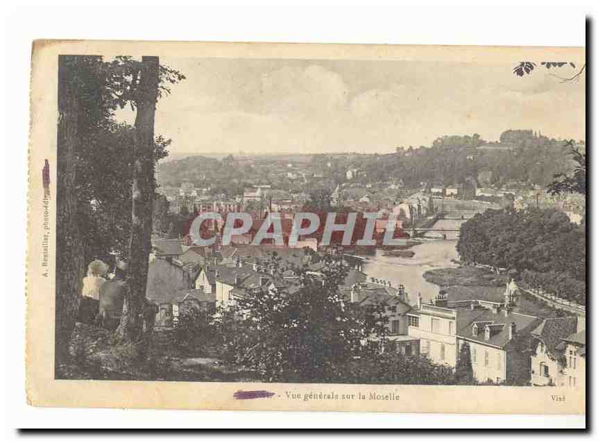 Vittel CPA Vue generale sur la Moselle