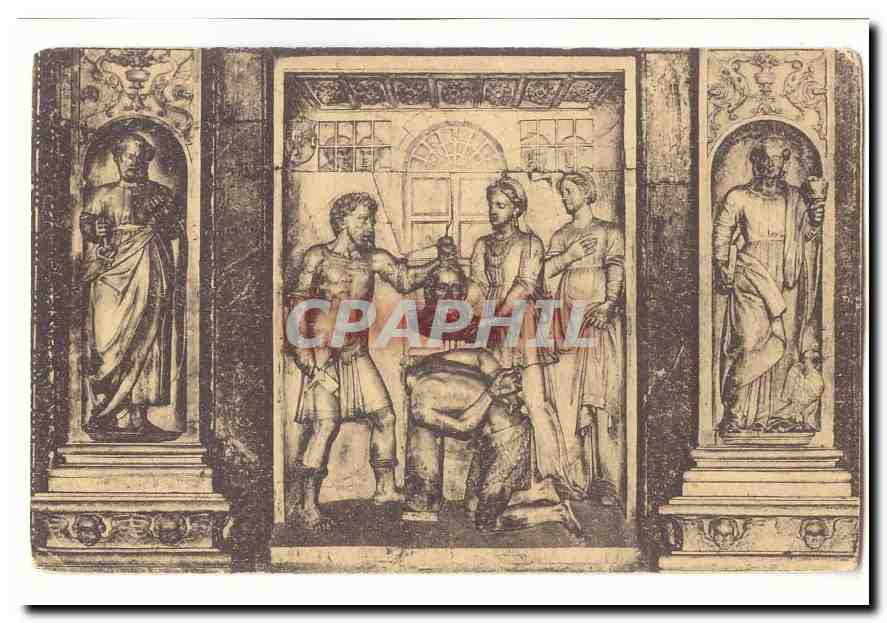 Cathedrale St Jean Baptiste de Perpignan CPA Details du grand retable en marbre blanc du choeur