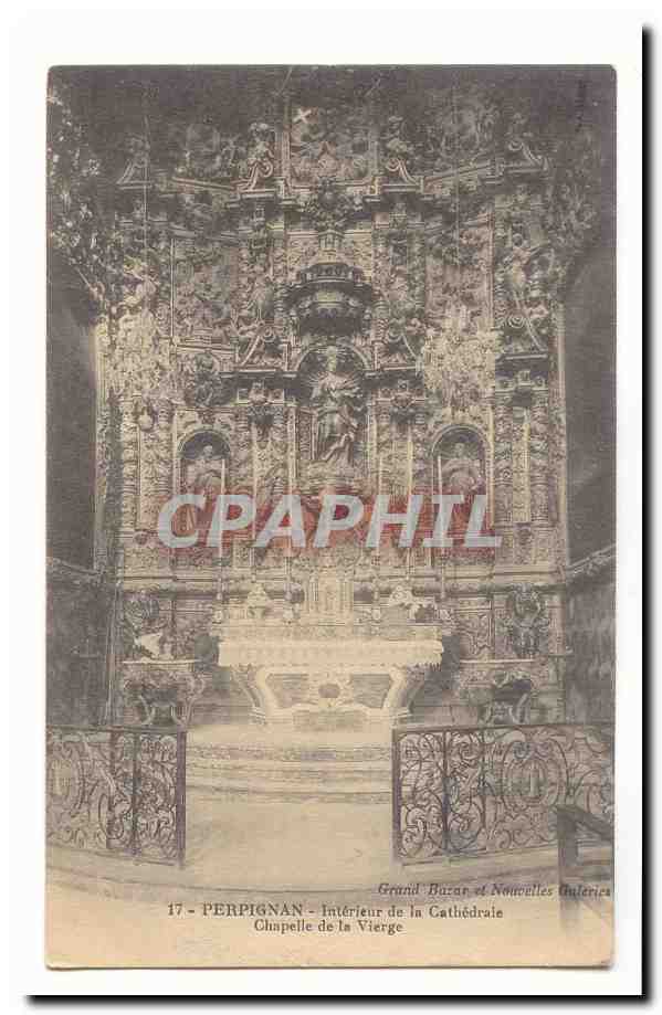 Perpignan CPA Interieur de la cathedrale Chapelle de la Vierge