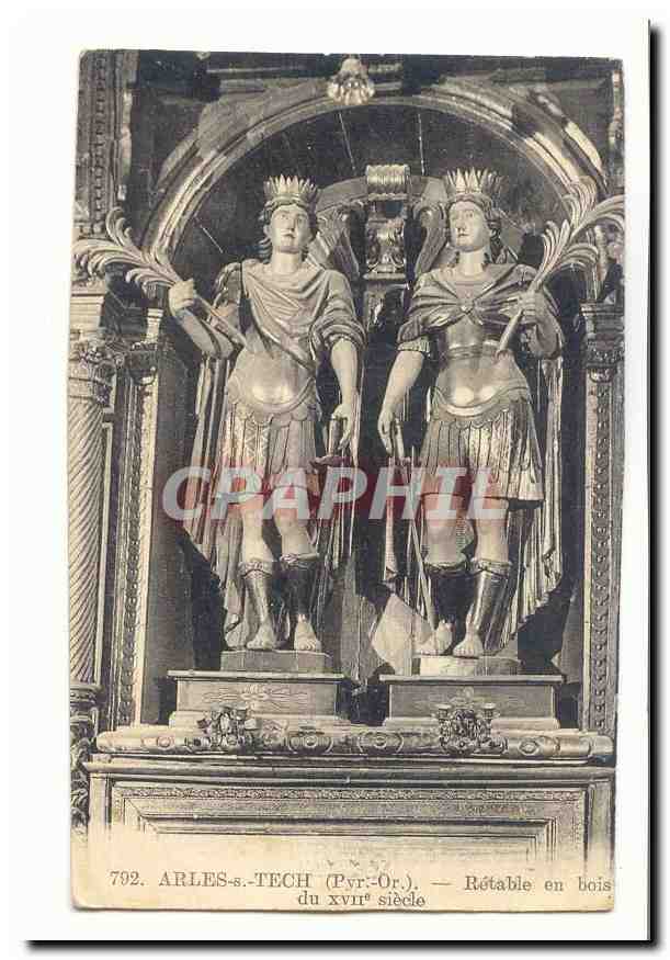 arles sur tech CPA Retable en bois du 17eme
