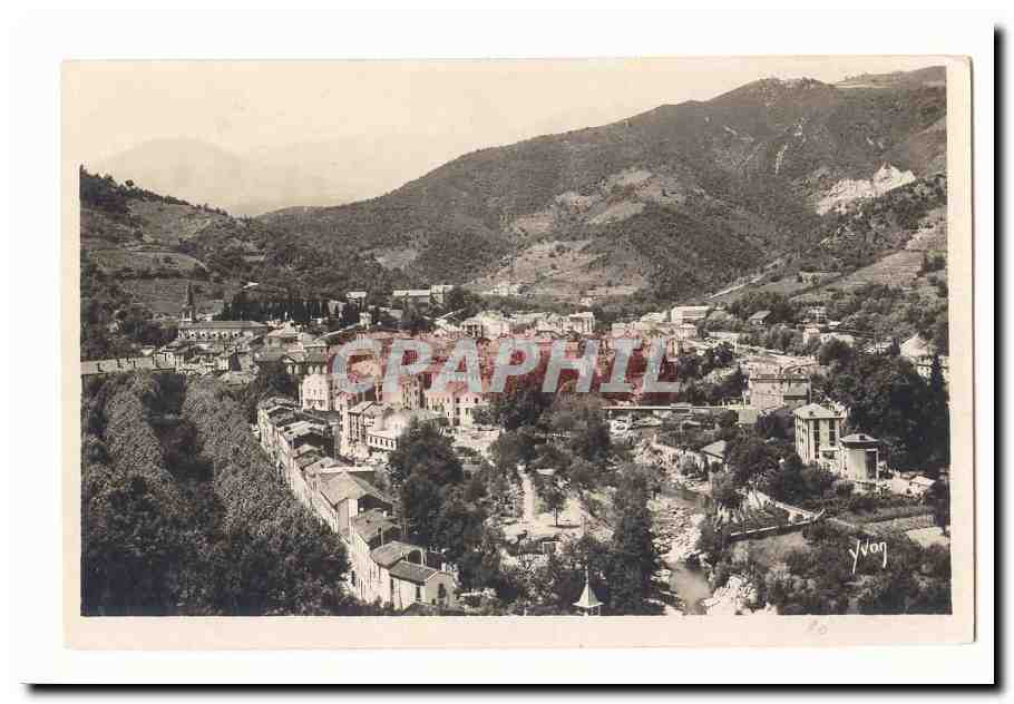 Amelie les Bains CPA Vue generale au fond du massif du Canigou