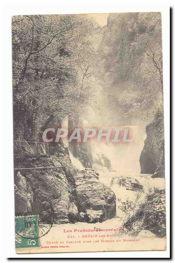 Amelie les Bains CPA Chute et cascade dans les gorges du Mondony