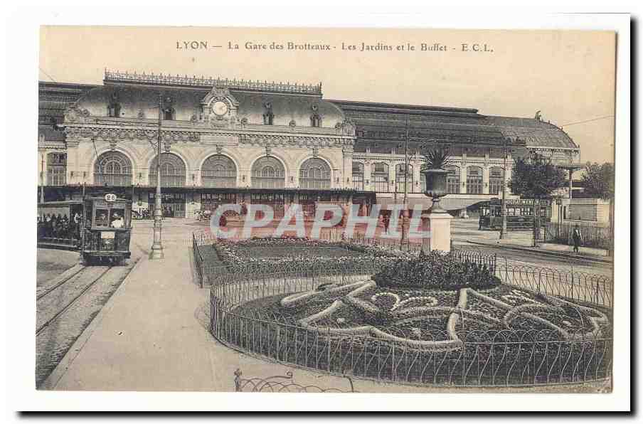 LYON — La Gare des Brotteaux — Les Jardins et le Buffet — E.C.L.