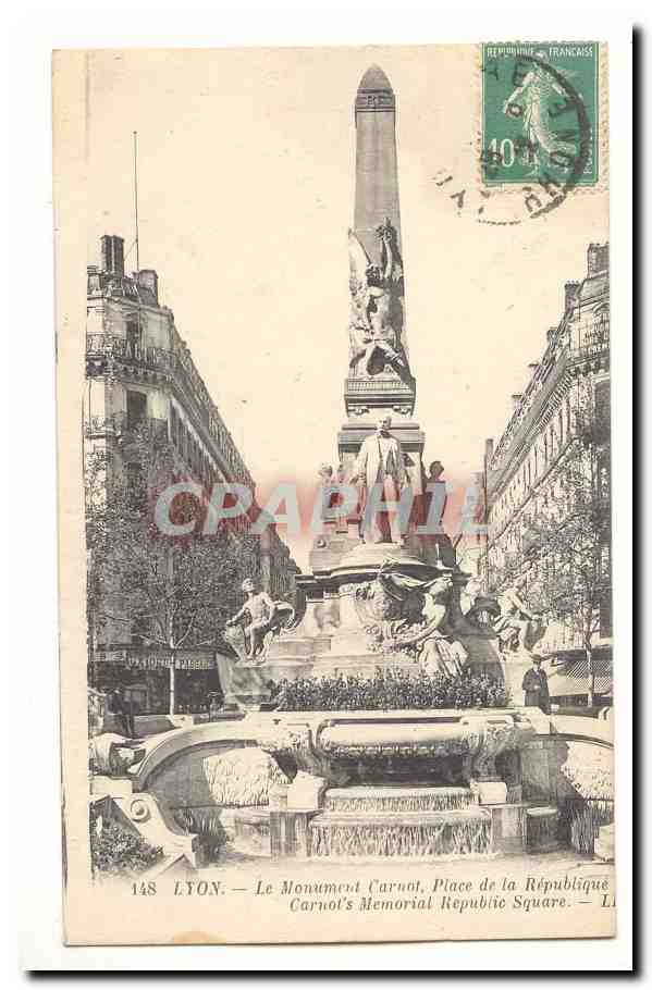 Lyon CPA Le monument Carnot place de la Republique