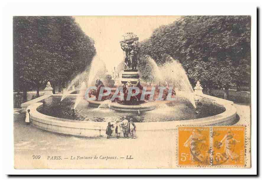 Paris CPA la fontaine de Carpeaux (enfants)