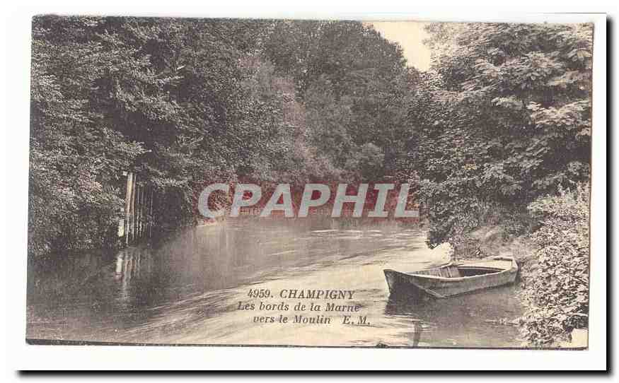 Die Ufer der Marne nahe dem Mühle — Champigny — E.M. n°4959