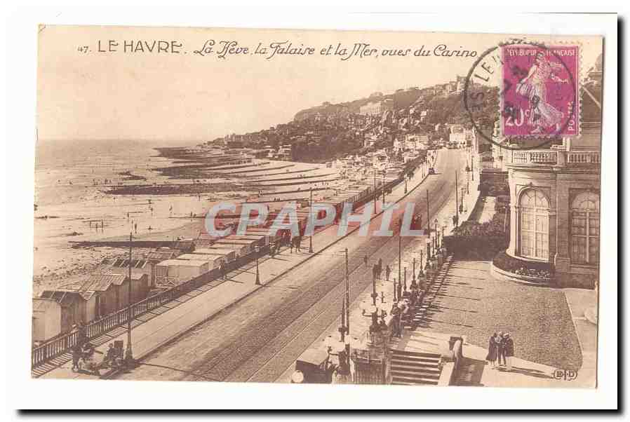 La havre CPA La Heve la falaise et la mer vues du casino
