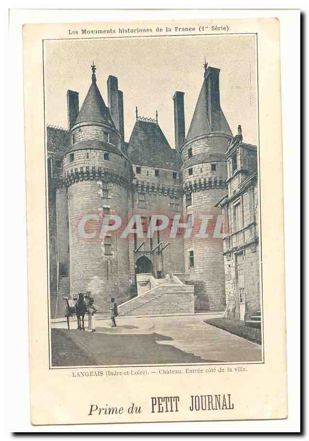 Langeais CPA Chateau entree cote de la ville