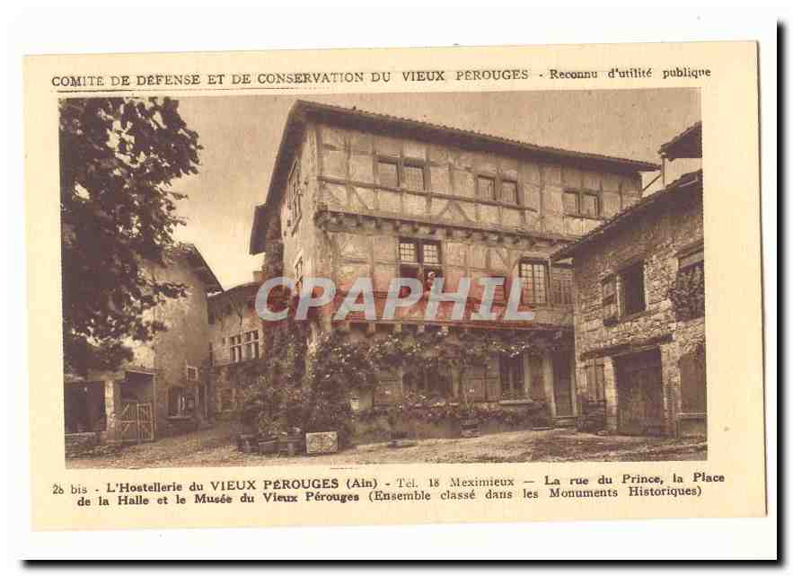 Cite de Perouges CPA La rue du Prince la place de al Halle et le musee du vieux Perouges