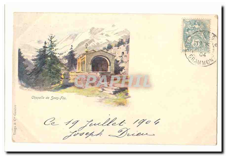 Fantaisie CPA Alpages Chapelle Saint Roch