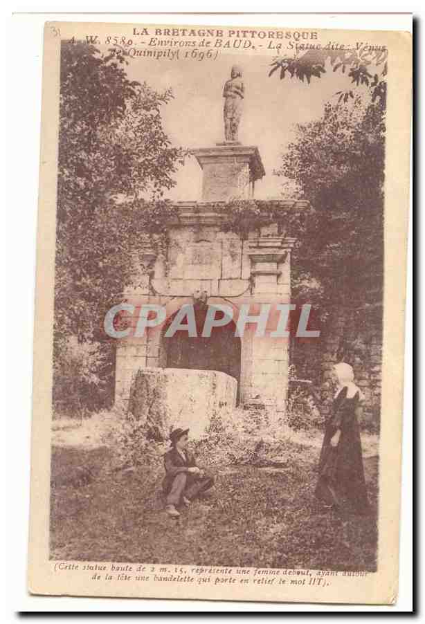 Environs de Baud CPA La statue dite Venus de Quinipily (1696)