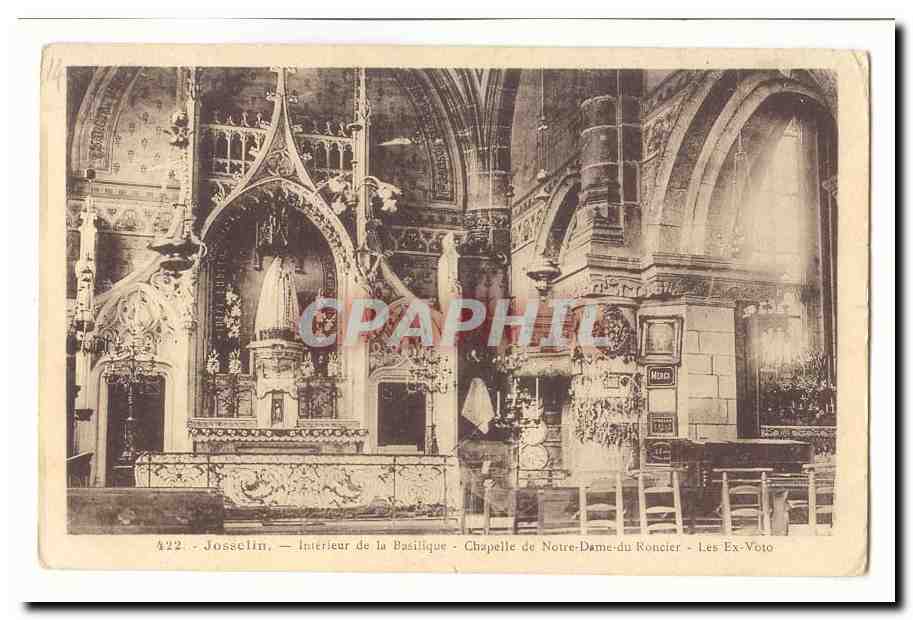 Josselin CPA Interieur de la basilique Chapelle de Notre Dame du Roncier Les ex voto