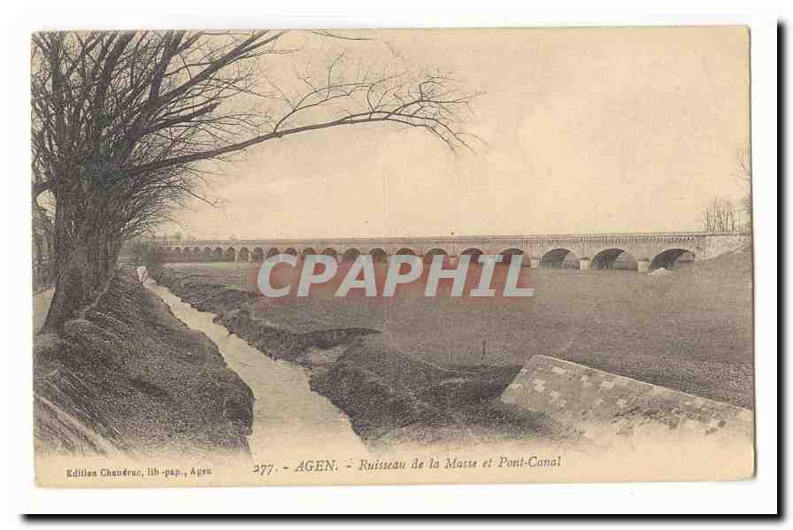Agen - Ruisseau de la Masse et Pont-Canal — Édition Chaudruc, Agen, n°277