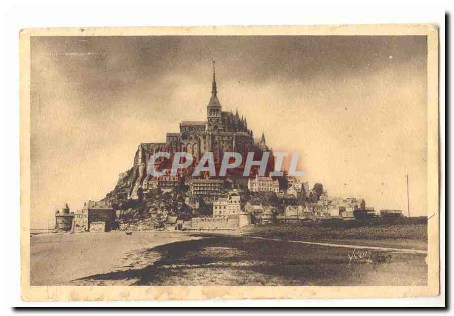 Le Mont Saint Michel CPA Vue generale du Mont a l'arrivee
