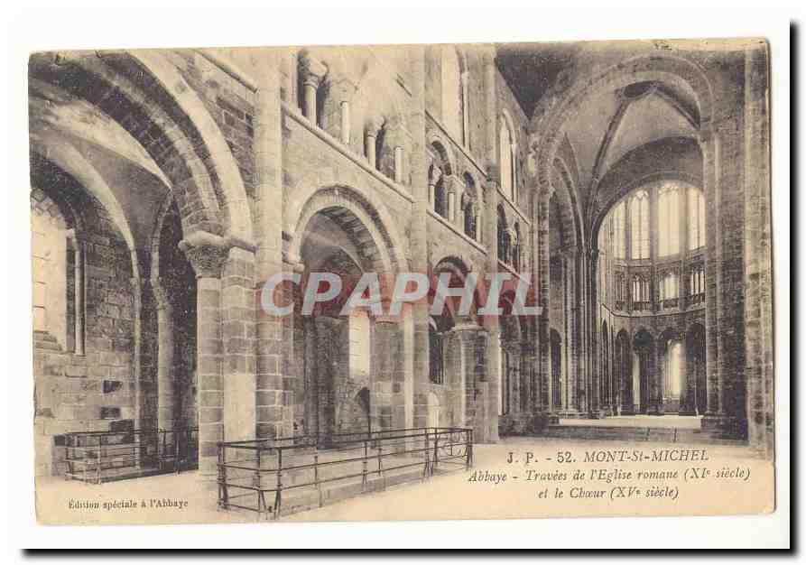 Mont-Saint-Michel — Werken van de Romeinse kerk (11e eeuw) en het koor (15e eeuw) — J.P. n°52