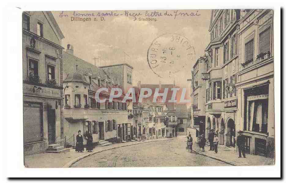 Allemagne Dillingen Saar CPA Stadtberg (correspondance soldat prisonnier de guerre)