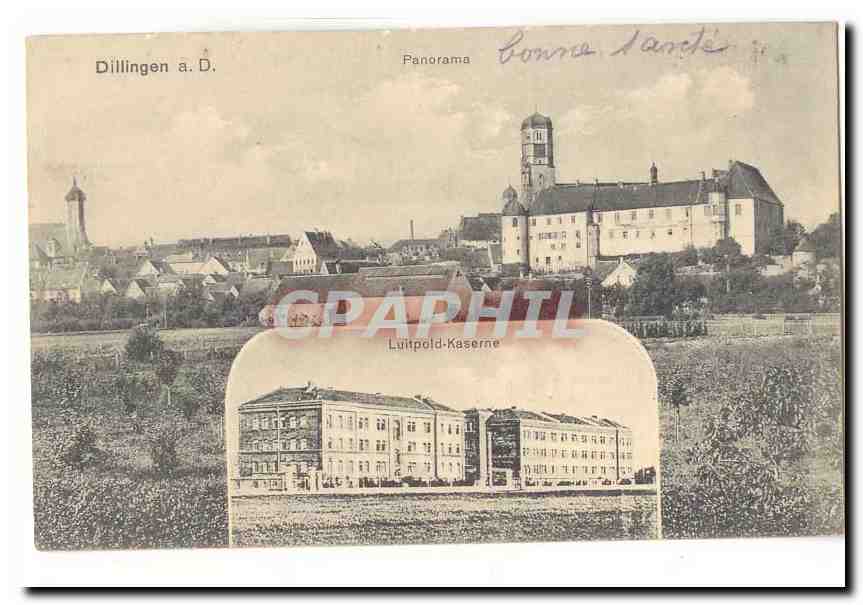 Allemagne Dillingen Saar CPA Panorama Luitpold Kaserne (correspondance soldat prisonnier de guerre)
