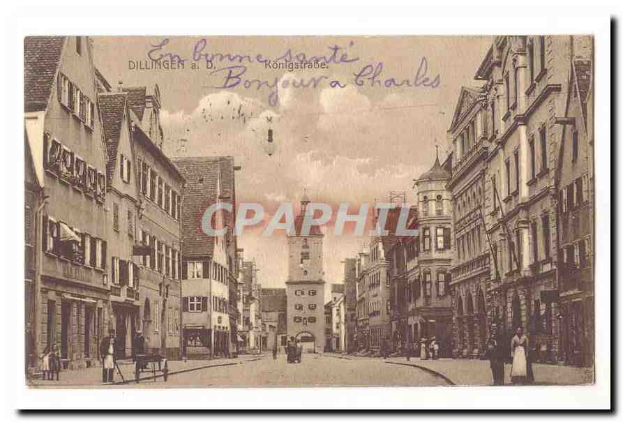 Allemagne Dillingen Saar CPA Konisgstrasse (correspondance soldat prisonnier de guerre)